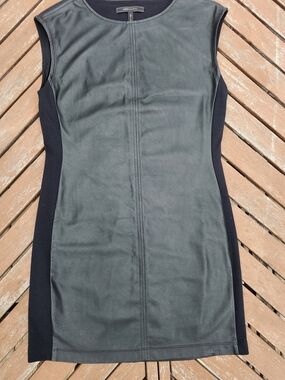 BCBGeneration Black Faux Leather-Mini Dress